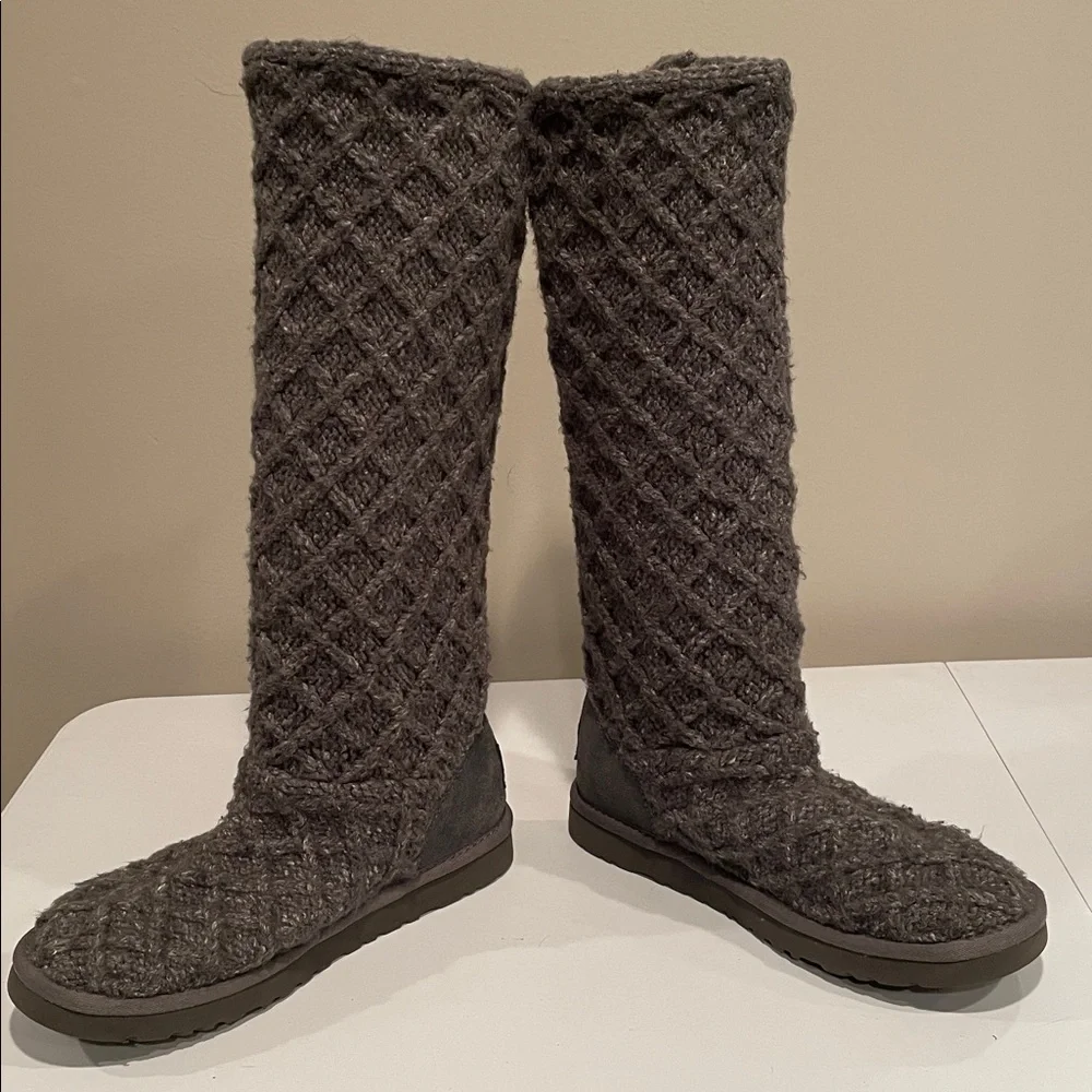 UGG Charcoal Cable Knit Boots